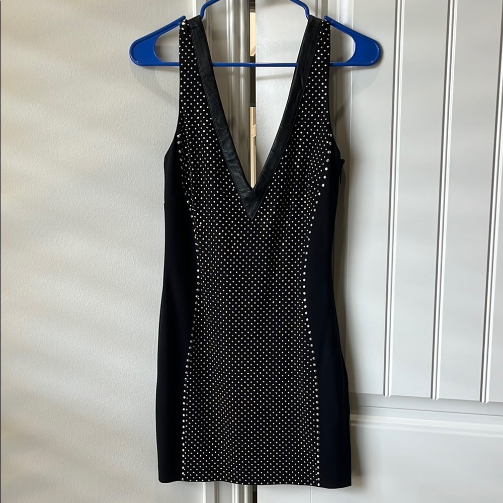 Elegant Black Studded Dress by Bebe